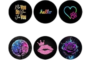 (6 Pack) Cell Phone Grip,Mobile Phone Finger Foldable Holder Stand for Smartphones and Tablets - Bleack Pink