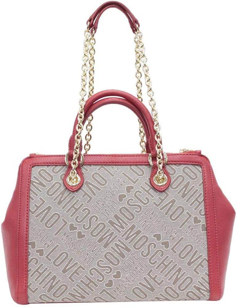Love Moschino Womens Heart Patch Satchel Handbag