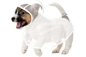 SCHEPPEND Puppy Raincoat for Small Dogs Transparency Pet Raincoat Waterproof Cloak Pet Hooded Raincoat Jacket,Size Medium