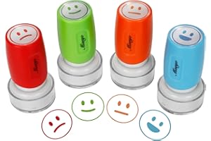 Miseyo Pre-Ink Teacher Stamp Set - 4 Color Mood Expressions