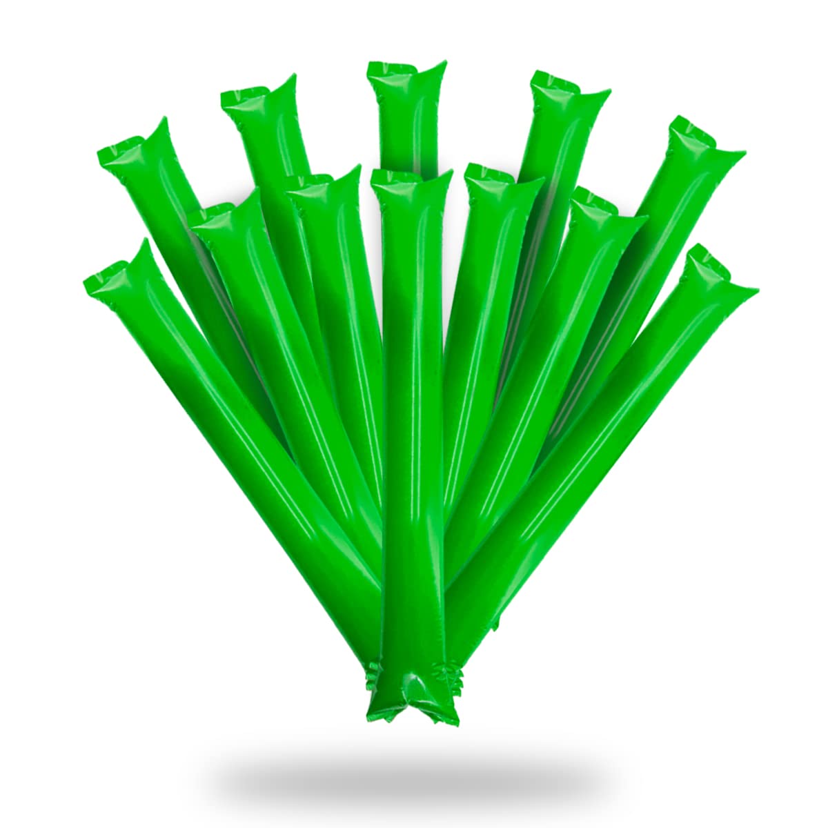 FUN FAN LINE - Pack 25 Pairs of Reusable Inflatable Clapping Sticks | Loud Thunder Sticks for Parties Football and Events | Sports and Celebrations Party Favors (Green)