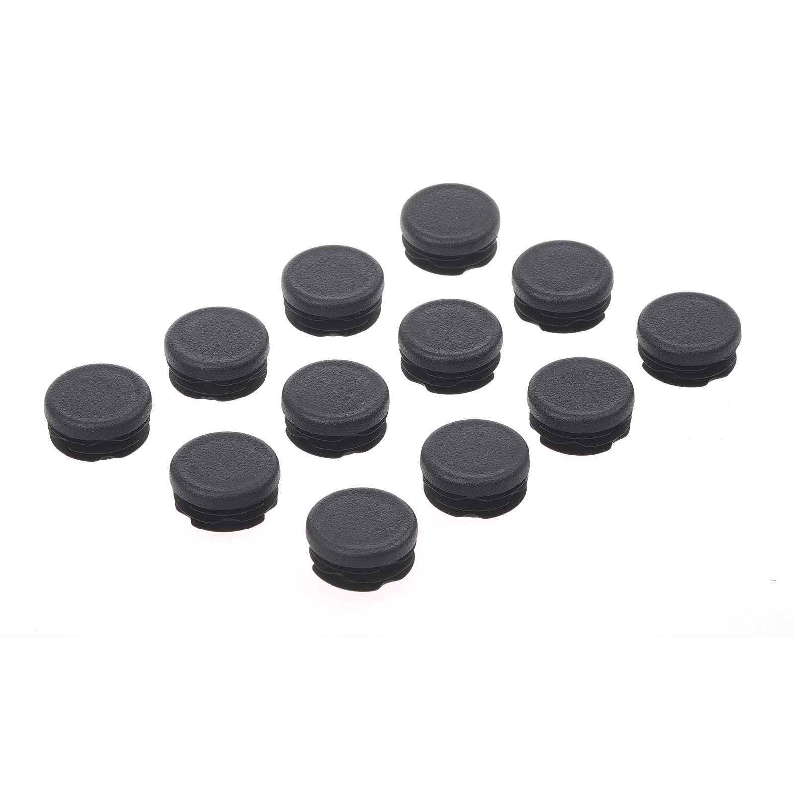 Photo 1 of 12Pcs Round Plastic Plug, 1 Inch (25mm) End Caps for Tubing Pipe OD 1" & ID 19-23mm, Steel Furniture Foot Table Chair Leg End Insert Plug Cap Covers Protector, Bar Stool Glides, Fence Plugs