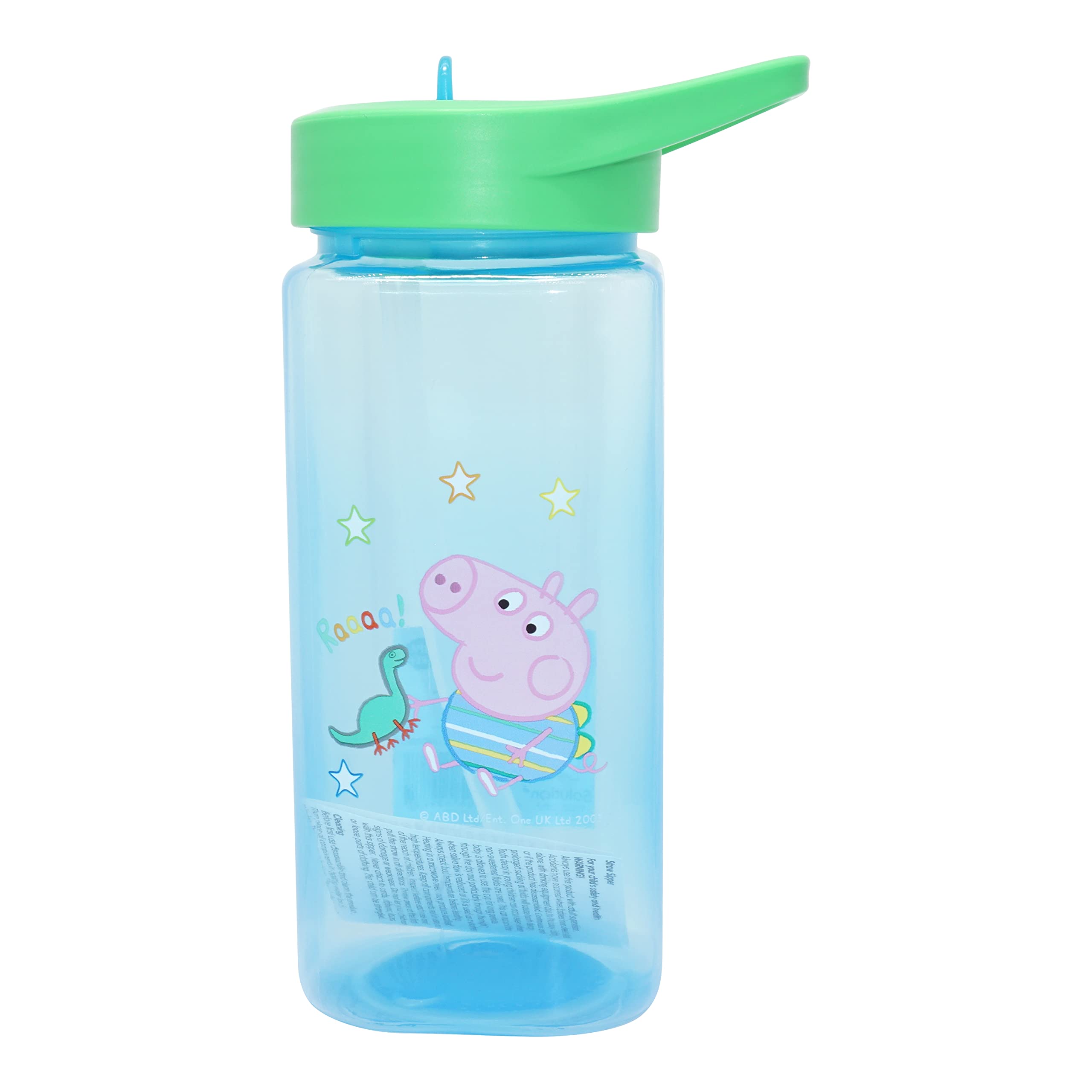 HOVUK George Pig Drinking Bottle for Kids 420ml – Non Spill Toddler Water Bottle with Silicone Straw – BPA Free, Lightweight & Easy to Carry