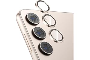 KUZOOM 2Pack 9H Auto Alignment HD Camera Lens Protector for Samsung Galaxy S24 Plus,Metal Individual Ring Back Screen Camera Cover Film Decoration Accessories,Case Friendly Scratch Resistant (Gold)
