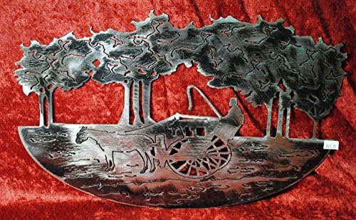 Horse Drawn Carriage cut in, Tress cut out, Romantic Metal Art, Horse, Carriage, Trees, Gift for Her, Home Decor, Office Decor, Gift Shop