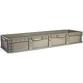 Hudson Exchange 48 x 15 x 7.5" Straight Wall Handled Open Storage Container Tote, Gray/Brown