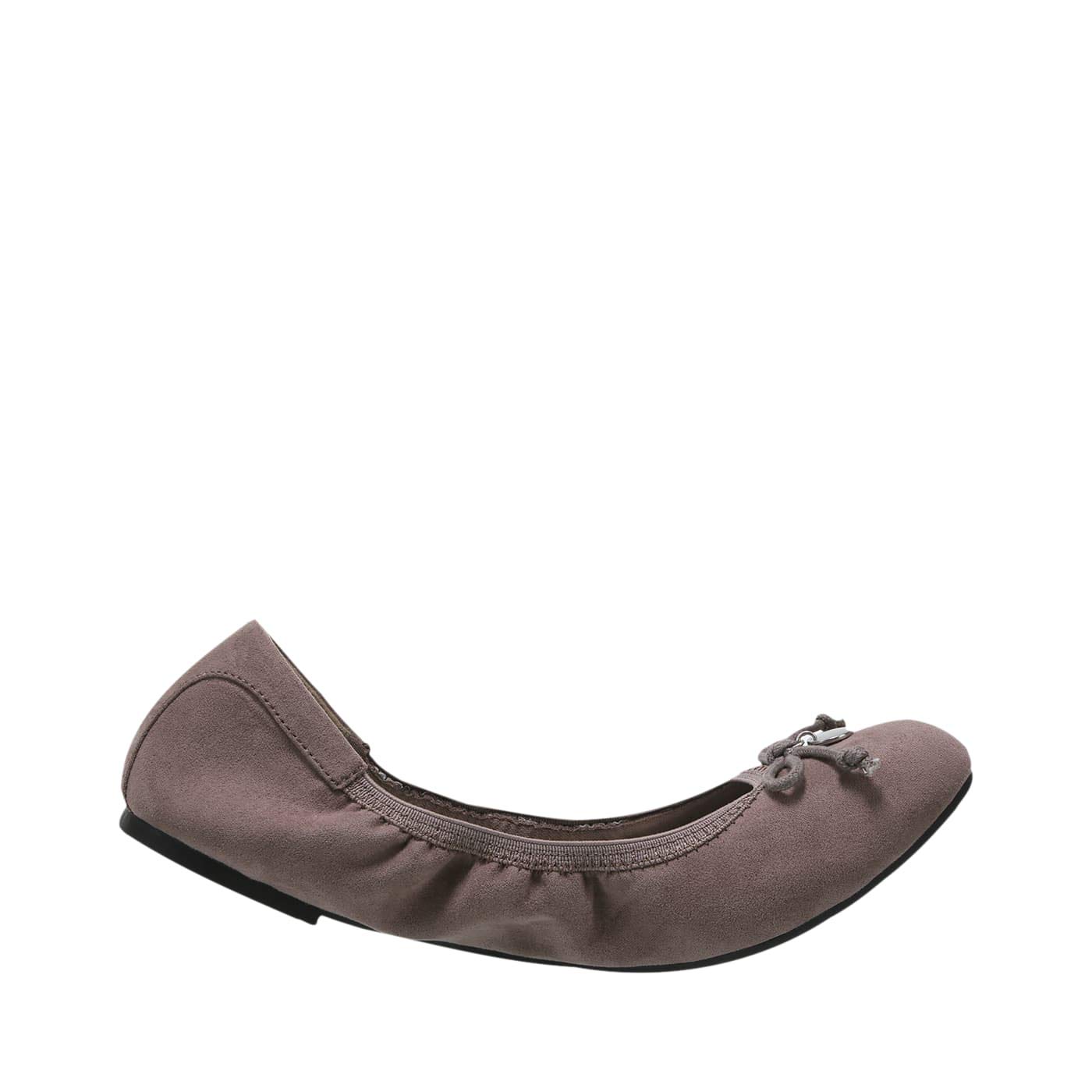 dexflex Comfort Taupe Suede Women's Caroline String Tie Flat 6.5 Wide - Image 3