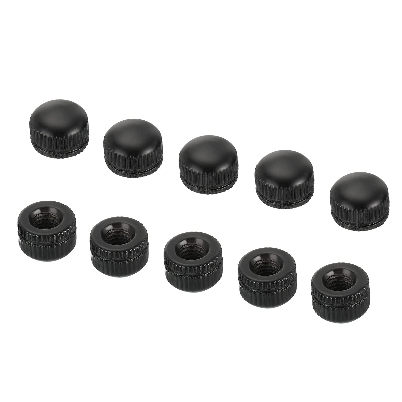 PATIKIL M5x0.8 Cap Nut, 15 Pack Acorn Nut Screw Knob Cap Insert Bolt Cover Female Thread Knurled Decorative Hardware Fittings Light Fixtures Black