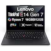 Lenovo ThinkPad E14 Gen 7 14" FHD+ Display Ryzen 7 250 16GB RAM, 512GB SSD | Premium AI Business PC, AMD Processor (Beat Ryzen 5 7535U), Copilot, FP, 5M RGB Webcam, Backlit, Thunderbolt 4, Win 11 Pro