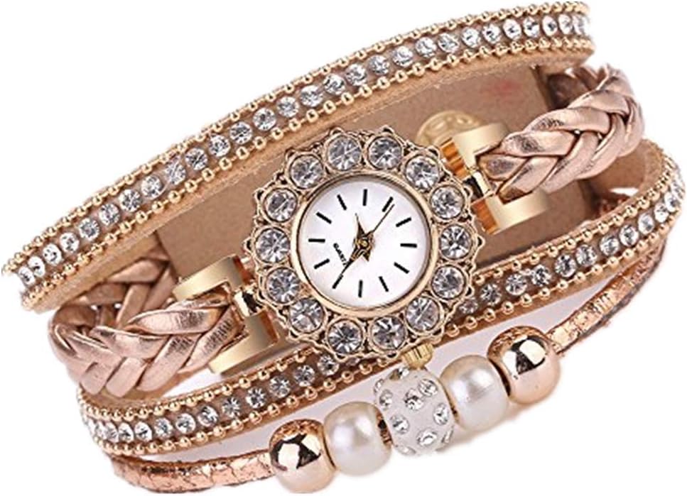 DYLUNG Ladies Watches,Clearance Sale Fashion Vintage Bracelet Weave Wrap Quartz Wrist Watch Dress Watches Gifts for Girls Women