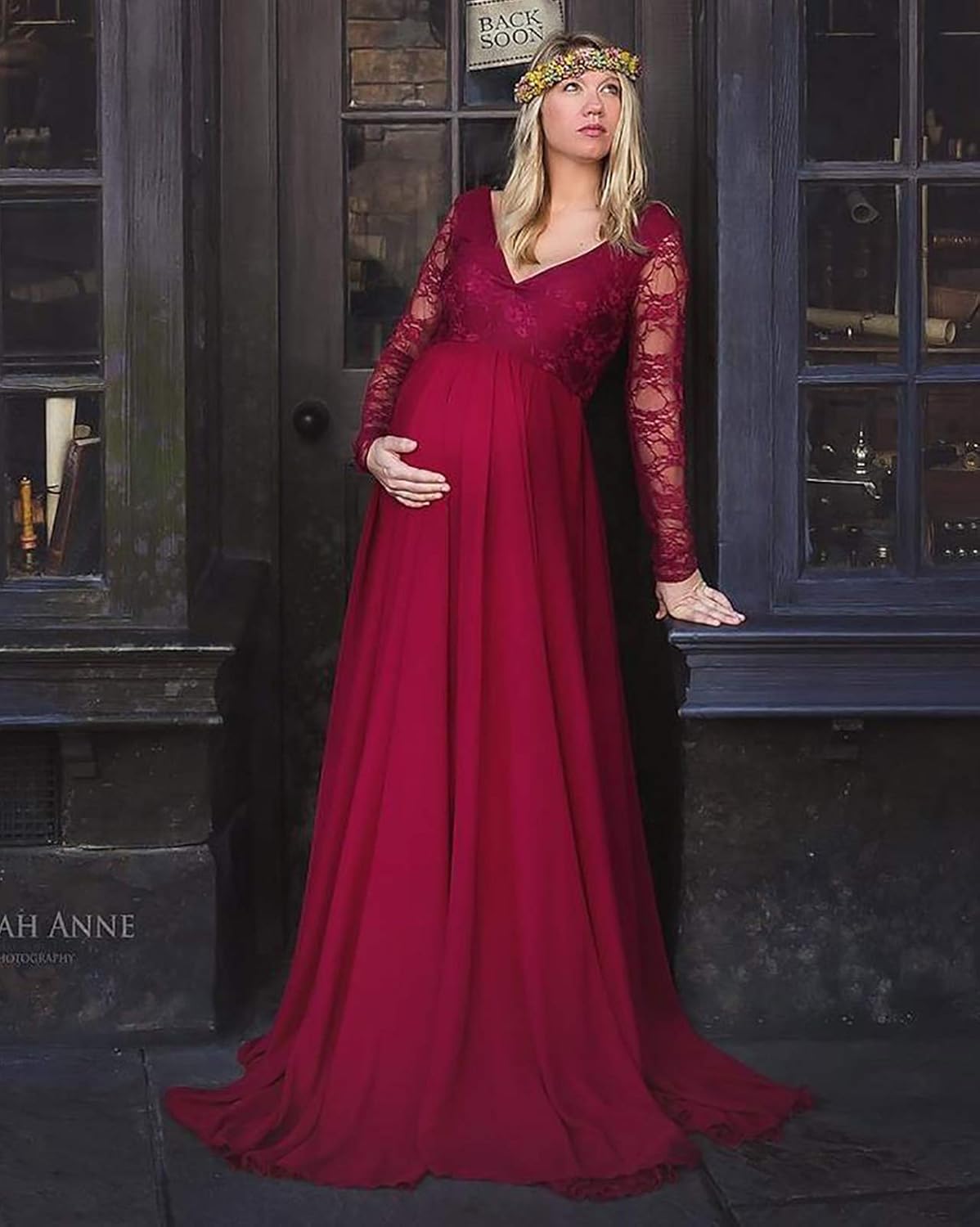 Women's Maternity Dress Maxi Baby Shower Pregnancy Dresses for Photoshoot at  Women’s Clothing store