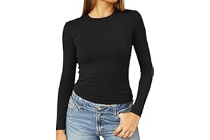 Abardsion Women's Casual Basic Going Out Crop Tops Slim Fit Short Sleeve Crew Neck Tight T Shirts 2025