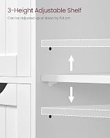 VASAGLE Bathroom Floor Storage Cabinet White LHC41W 4 Drawers Door view 6