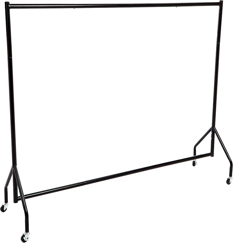 Amazon Basics Clothing Rack with Wheels Heavy Duty 72 x 60 Inches Black