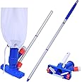 PoolSupplyTown Pool Spa Jet Vacuum Cleaner w/ Brush & 4’ Feet Pole, Ideal for Frame Aboveground/Inflatable Pool, Spa, Hot Tub