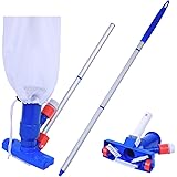 PoolSupplyTown Pool Spa Jet Vacuum Cleaner w/ Brush & 4’ Feet Pole, Ideal for Frame Aboveground/Inflatable Pool, Spa, Hot Tub