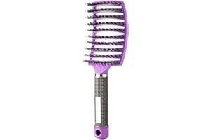HKN,CVAG Hairstreaq Detangling Brush, Wet Dry Detangler Hair Brushes, Vented Detangling Brush, Fast Drying Styling Massage Hairbrush for Women & Kids’ Long, Thick, Thin, Curly & Tangled Hair (Purple)