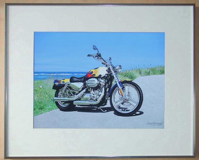 Amazon ハーレーダビッドソン リアルイラスト原画 額装込 おもちゃ ホビー