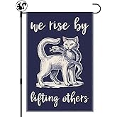 LAGZDFC We Rise By Lifting Others Garden Flag, Double Sided Farmhouse Lawn Outdoor Decor Yard Flags Gifts, Kindness Flags, Feminist Garden Flags, Social Justice Yard Sign, Community Garden Banner