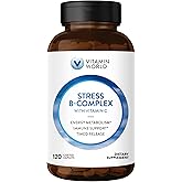 Vitamin World Stress Vitamin B Complex with Vitamin C, 120 Caplets | High-Potency Vitamin B6, B12, Niacin, Folate &amp; Biotin for Stress, Energy, Metabolism &amp; Immune Support, Non-GMO