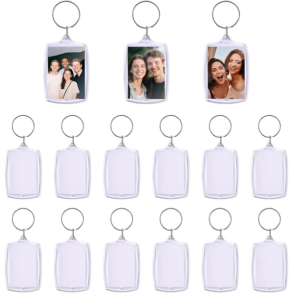 128 Llaveros Acrílicos Transparentes Surtidos (círculo, Corazón, Cuadrado Y Rectángulo) Con Anillas Y Borlas, Para Manualidades Y Regalos