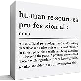 HR Gifts for Women Men Coworkers, HR Director Manager Birthday Christmas Day Gifts Human Resources Office Cubicle Desk Decor Wooden Box Sign, Human Resources Professional Definition
