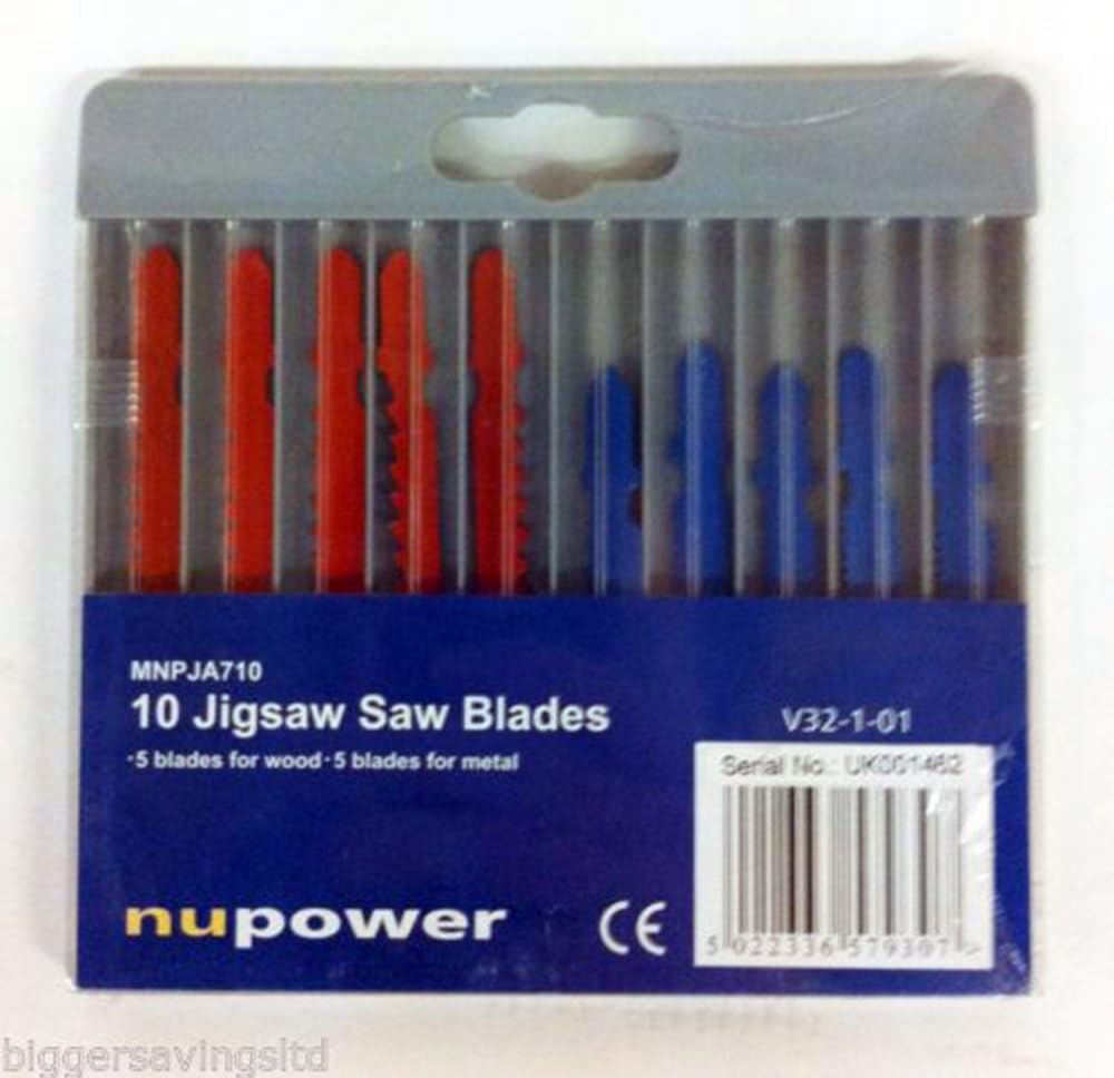 Nupower 10 of Jigsaw Blades,5 Blades for Wood & 5 Blades for Metal