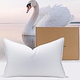 PlushHavenCloud White Goose Down Pillow Luxury Hotel Bed Pillow with 100% 800+Fill Power, Goose Down Fiber Pillow for Sleeping, 700TC Cotton Shell, Queen Size - Firm/More Support, 1 Pack