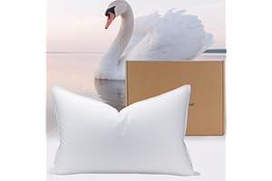 PlushHavenCloud White Goose Down Pillow Luxury Hotel Bed Pillow with 100% Natural 800+Fill Power, Goose Down Fiber Pillow for