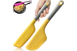 Bigwinyep Omelette Spatula, Silicone Spatula Heat Resistant Flip and Fold Omelette Turner for Kitchen Omelet Pancake Crepes, 