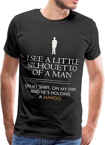 Amazon Com Misheard Song Lyrics Parody Little Silhouetto Of A Man Men S Premium T Shirt Clothing