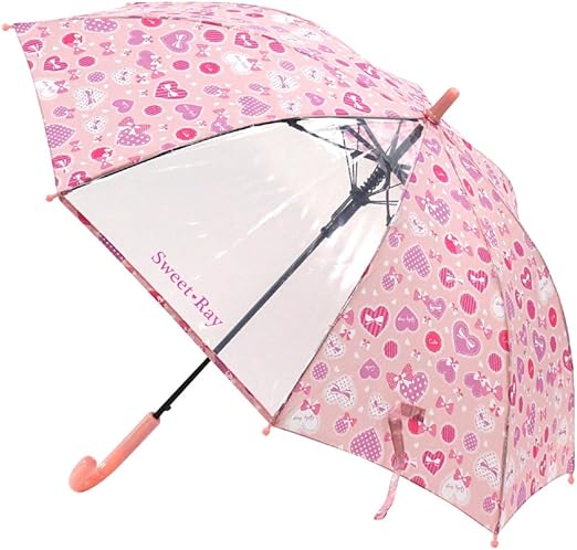 Amazon Co Jp アテイン Kids用ジャンプ傘 透明窓付 グラスファイバー