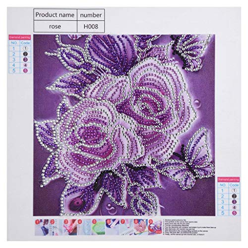 New Arrival!DEESEE(TM)Rose Special Shaped Diamond Painting DIY 5D Partial Drill Cross Stitch Kits Crystal Rhinestone of Picture Serial Diamond Embroidery Arts Craft (B)