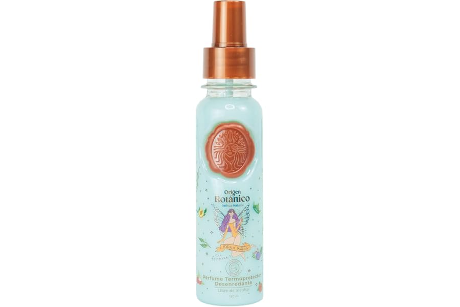 Origen Botánico Perfume Termoprotector para Cabello, Sin Alcohol, Antifrizz, Desenredante, Protección solar, Con Feromonas, Aroma Ritual de Tentación Jazmín y Vainilla 120ML. Todo tipo de cabello.