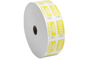 S.P. Richards Company Ticket Roll, Double with Coupon, 2000/RL, Yellow (SPR99270)