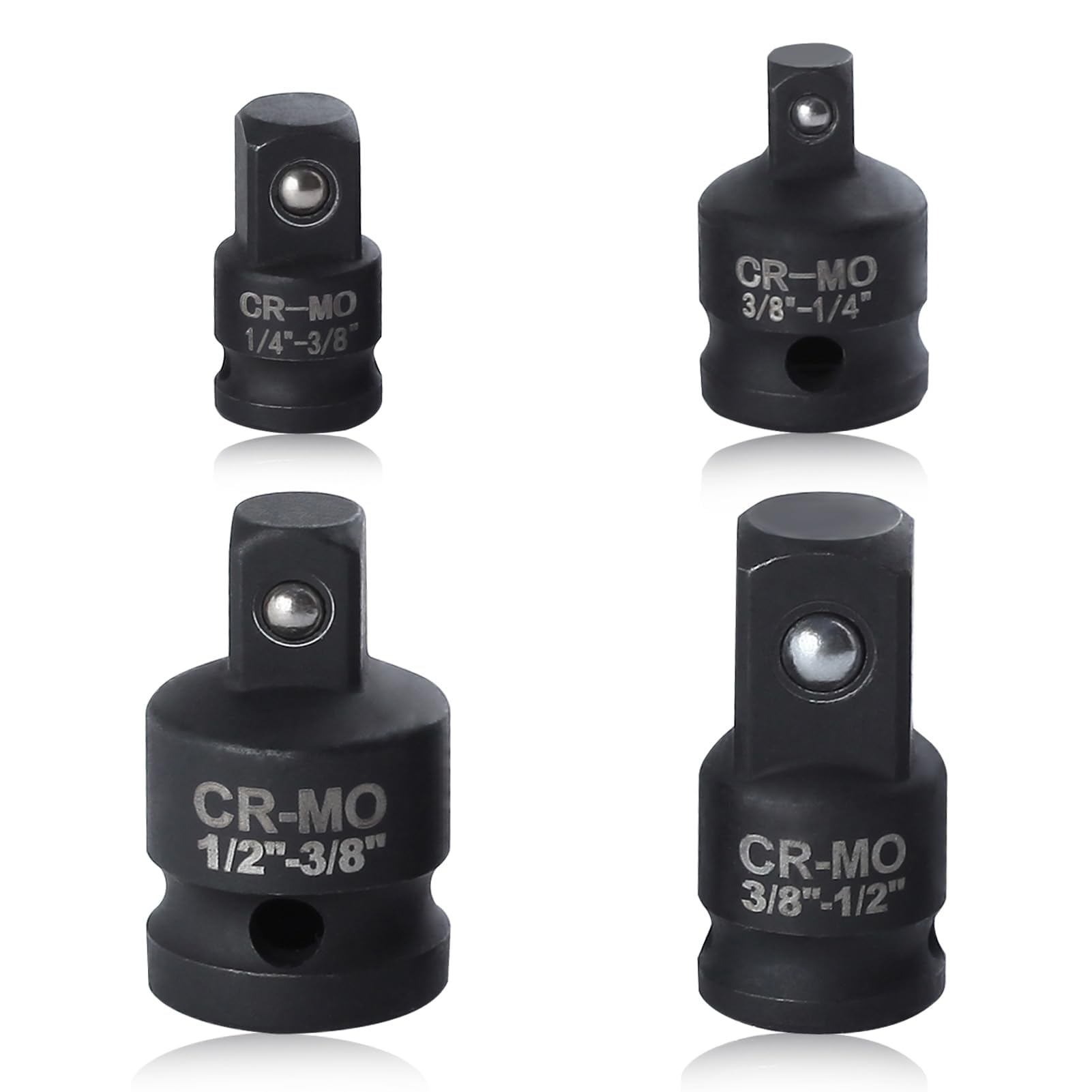 GOLD DEER 4PCS Socket Reducer Set Impact Socket Adapter and Reducer Set Impact Driver & Wrench Conversion Kit 1/4"-3/8"-1/2" Impact Driver Conversions Impact Driver & Wrench Conversion Kit