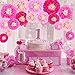 Winlyn 16 Pcs Paper Flower Decorations Set Tissue Paper Flowers Pom Paper Flowers 4 Pink Colors 6.7