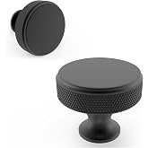 BUKOBYHE 10 Pack Kitchen Cabinet Knobs Matte Black Cabinet Pulls Black Knurled Drawer Knobs Kitchen Hardware