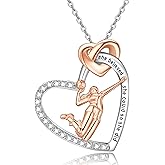 LES OSEWA Sports Jewelry Gifts for Women Sterling Silver Volleyball Tennis Gymnastics Softball Baseball Basketball Pendant Necklace for Sport Lovers and Fans Daughter Girls