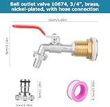 CTDMJ 3/4 Inch Brass Outdoor Tap Kit Water Butt Outlet Adapter Red view 5
