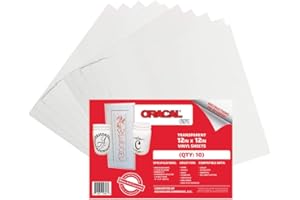 (10 Sheets) Oracal 651 Transparent Adhesive Craft Vinyl for Cricut, Silhouette, Cameo, Craft Cutters, Printers, and Decals - 12" x 12" - Gloss Finish - Outdoor and Permanent