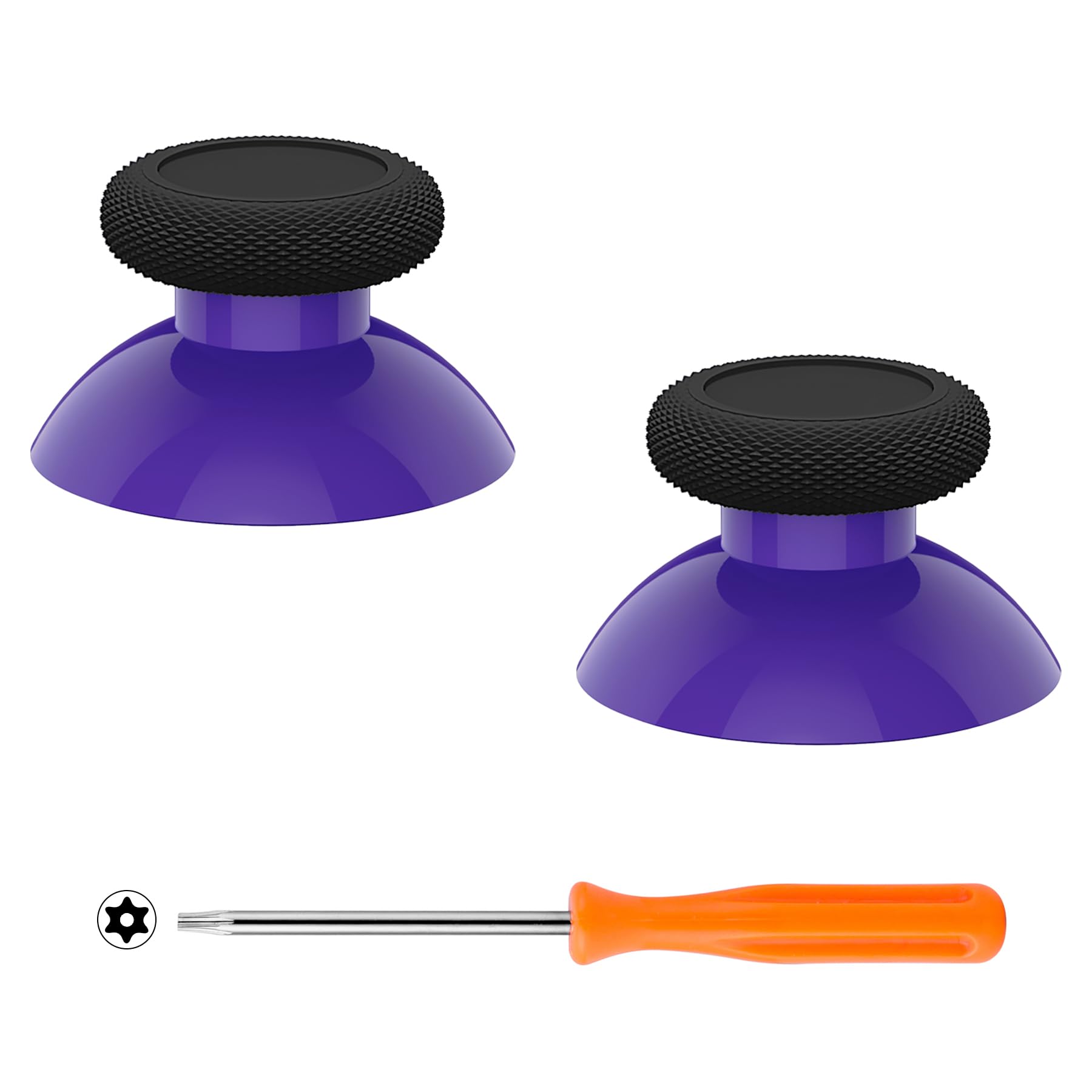 eXtremeRate Replacement Thumbsticks for Xbox Core Wireless Controller, Joysticks Repair Kit for Xbox Series X/S Controller, Custom Analog Stick Buttons for Xbox One S/X/Elite - Purple & Black