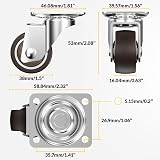 HOLKIE Castor Wheels 38mm with Brakes 4pc Furniture Casters 90KG Capacity view 3