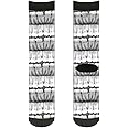 Buckle-Down Unisex Adult's Buckle-down Socks Backpacks, Black/White Crew, One size US