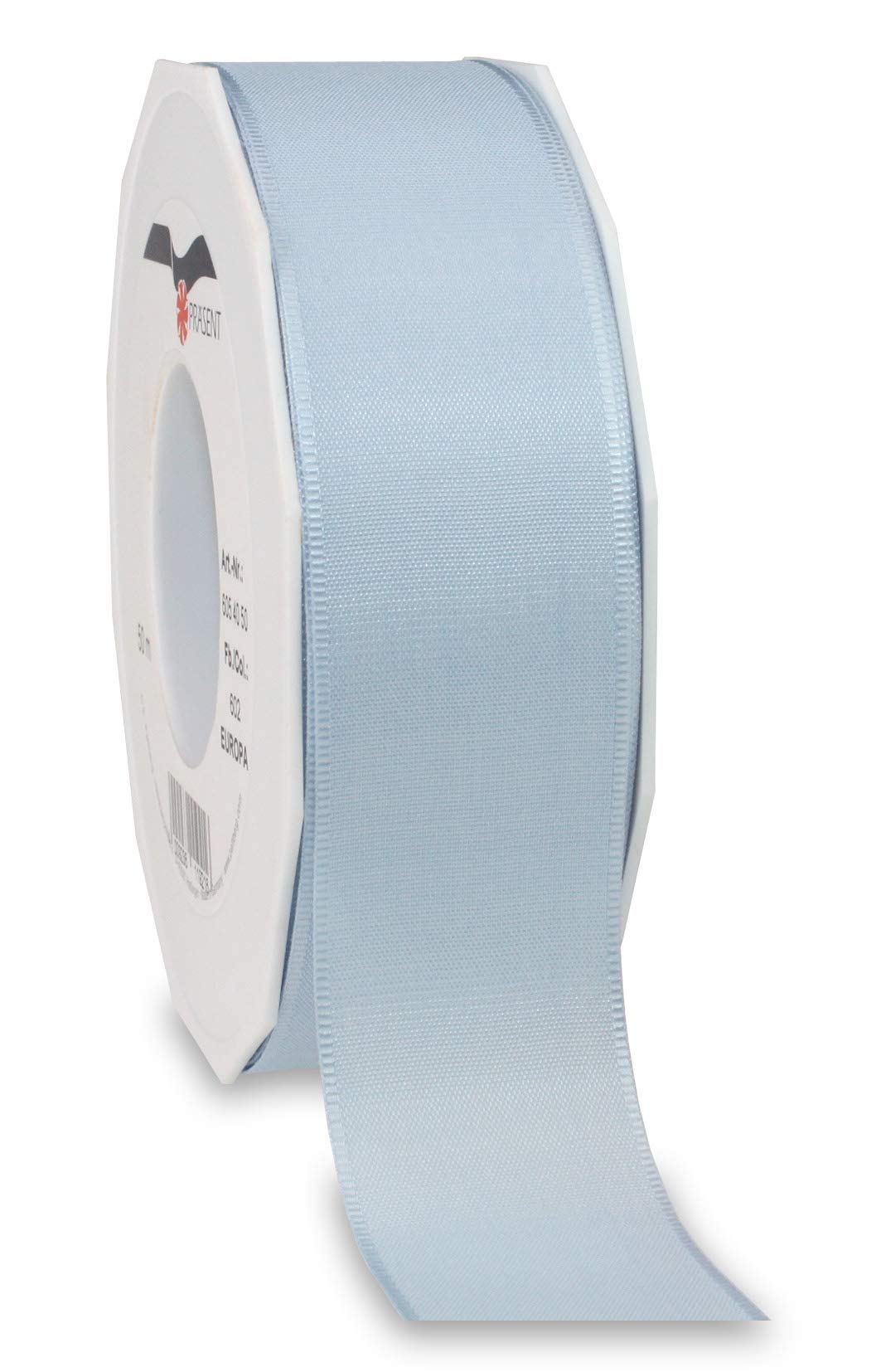 Präsent - Europa Taffeta Ribbon Light Blue 40 mm Width, 50 m Length