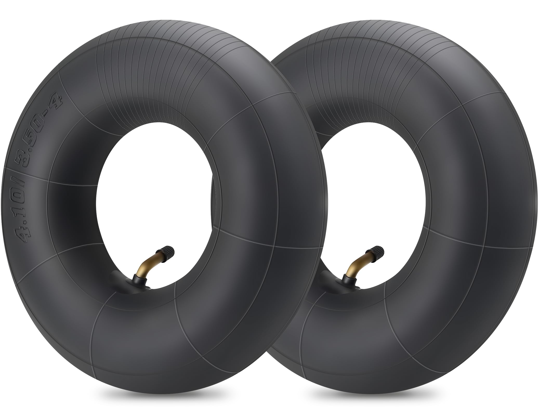 Photo 1 of 4.10/3.50-4" Replacement Inner Tube TR-87 Bent Valve Stem 10'' Pneumatic Tires for Wheelbarrows, Hand Trucks, Lawn Mowers,Generators and More
