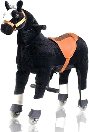 Amazon Poneeta 乗用玩具 乗り物 こども用 足蹴りアニマルカー 動物 乗用おもちゃ ブラックポニー M 乗用玩具 三輪車 おもちゃ