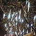 LDUSAHOME Outdoor Lights,LED Meteor Shower Rain Lights, Waterproof Garden Lights 30cm 8 Tubes 144leds Snow Falling Raindrop Cascading Light for Holiday Wedding Xmas Tree Decor (White)