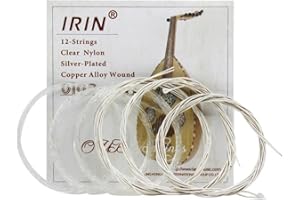 Oud Strings, Nylon Silver Plated Copper Alloy Clear Normal Tension Oud Strings Set Replacement Accessory (12 strings)