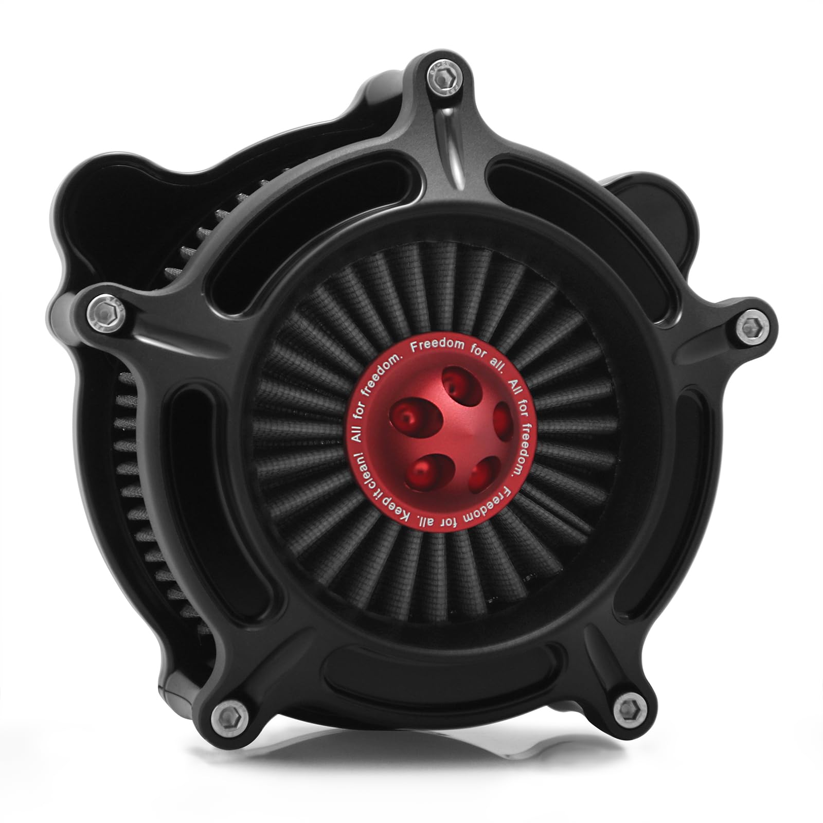 Photo 1 of For harley davidson Sportster Air Cleaner filter street road glide M8 softail dyna 103 107 air intake Road King touring (OPS Black - Gray -Red spike, Model C : Softail 16-17,Touring 08-16)